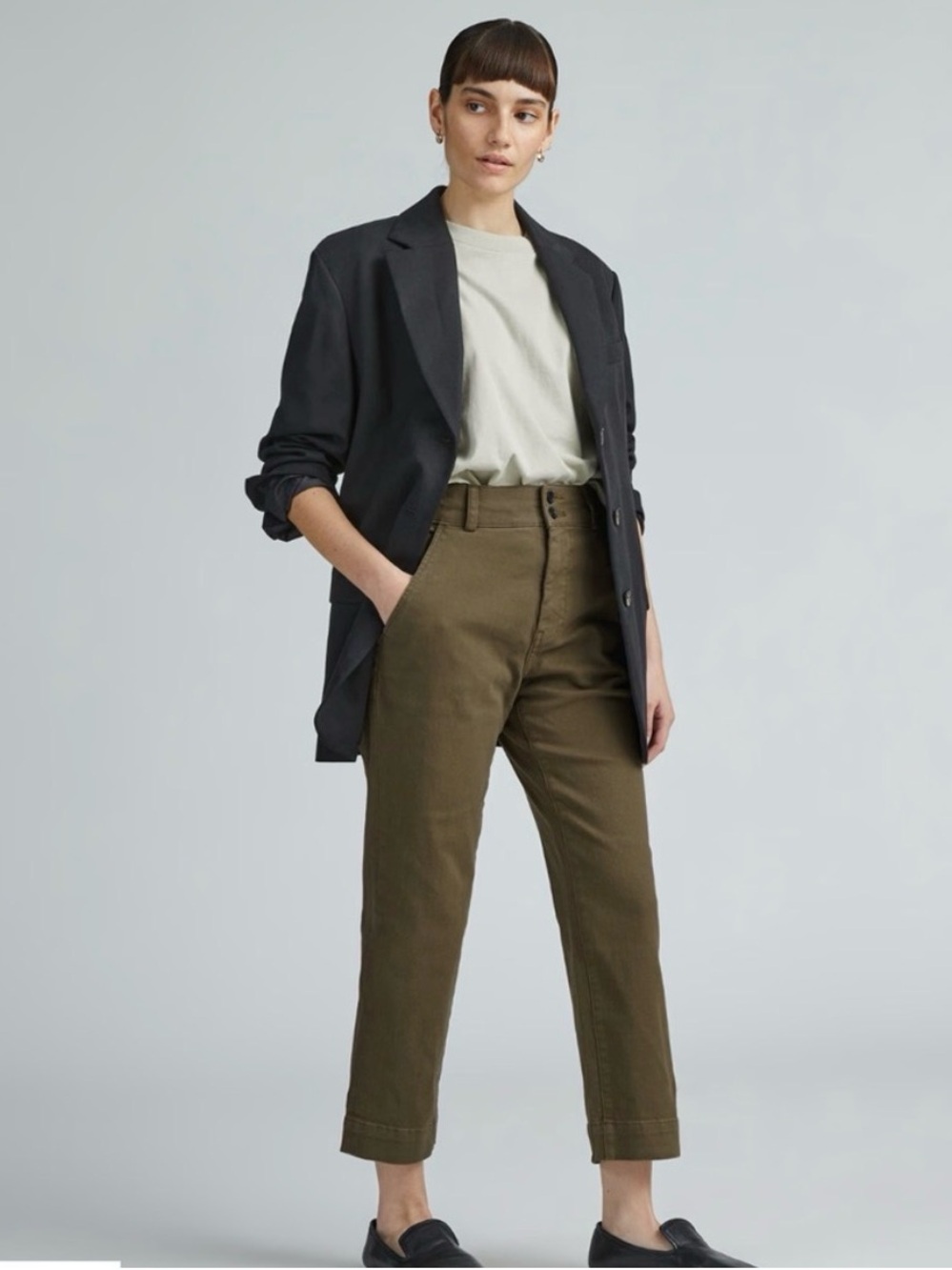 Everlane The Straight Leg Pant in Olive